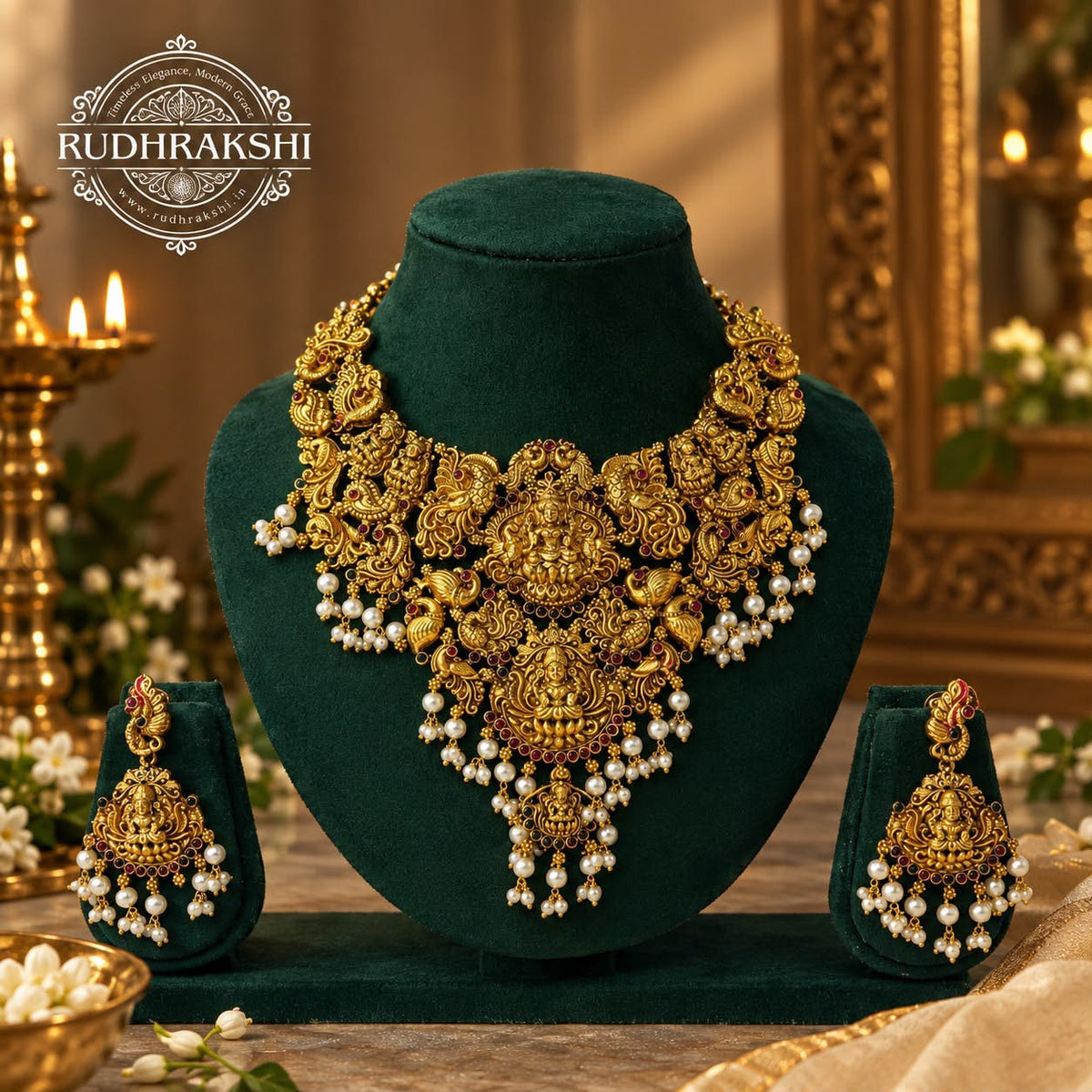 Royal Temple Jewellery Necklace Set - BM:03